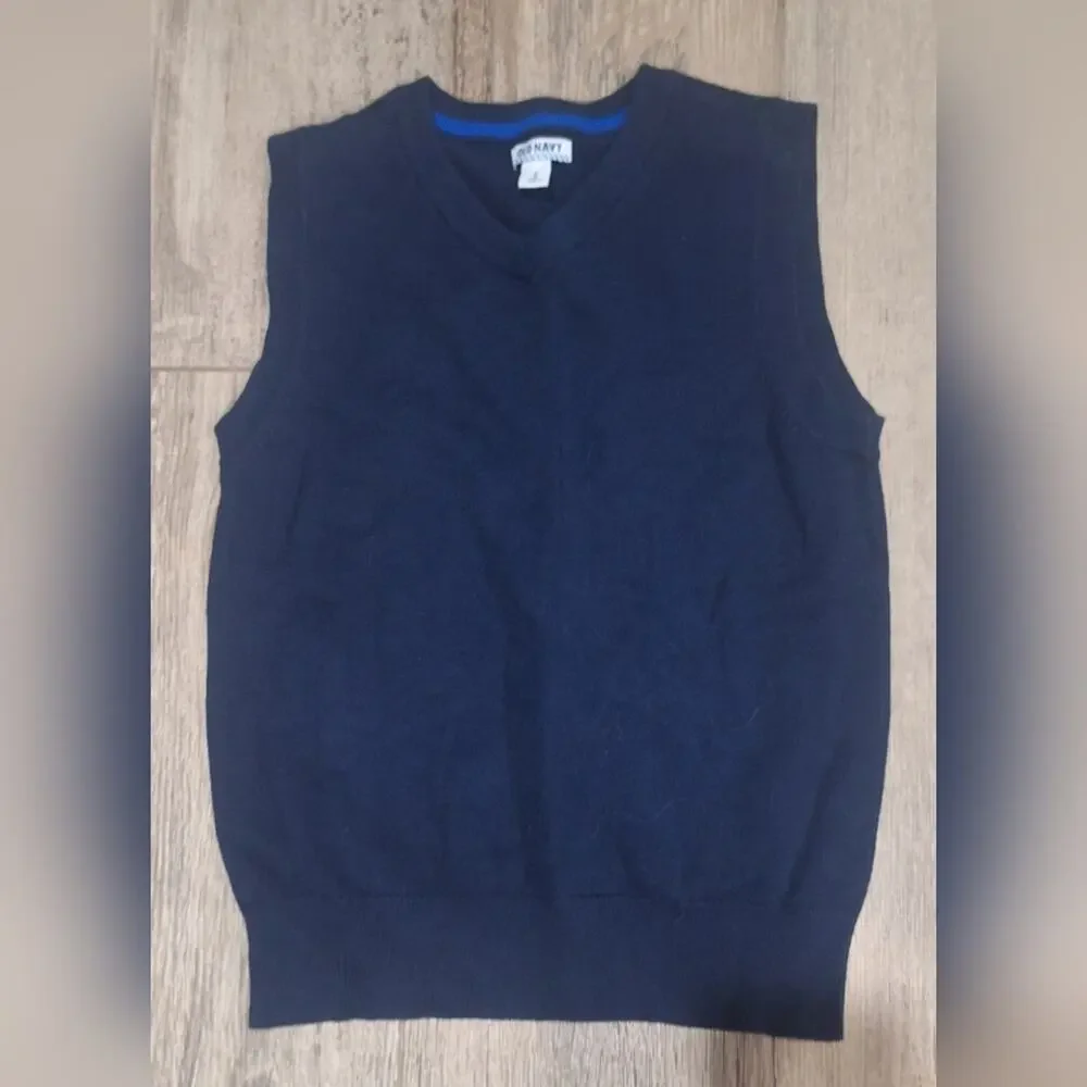 Old Navy Navy Blue V-Neck Sleeveless Pullover Sweater Vest Sz. M #1735